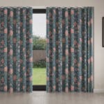 Laura Ashley Tapestry Floral Dusky Seaspray Wave Curtain