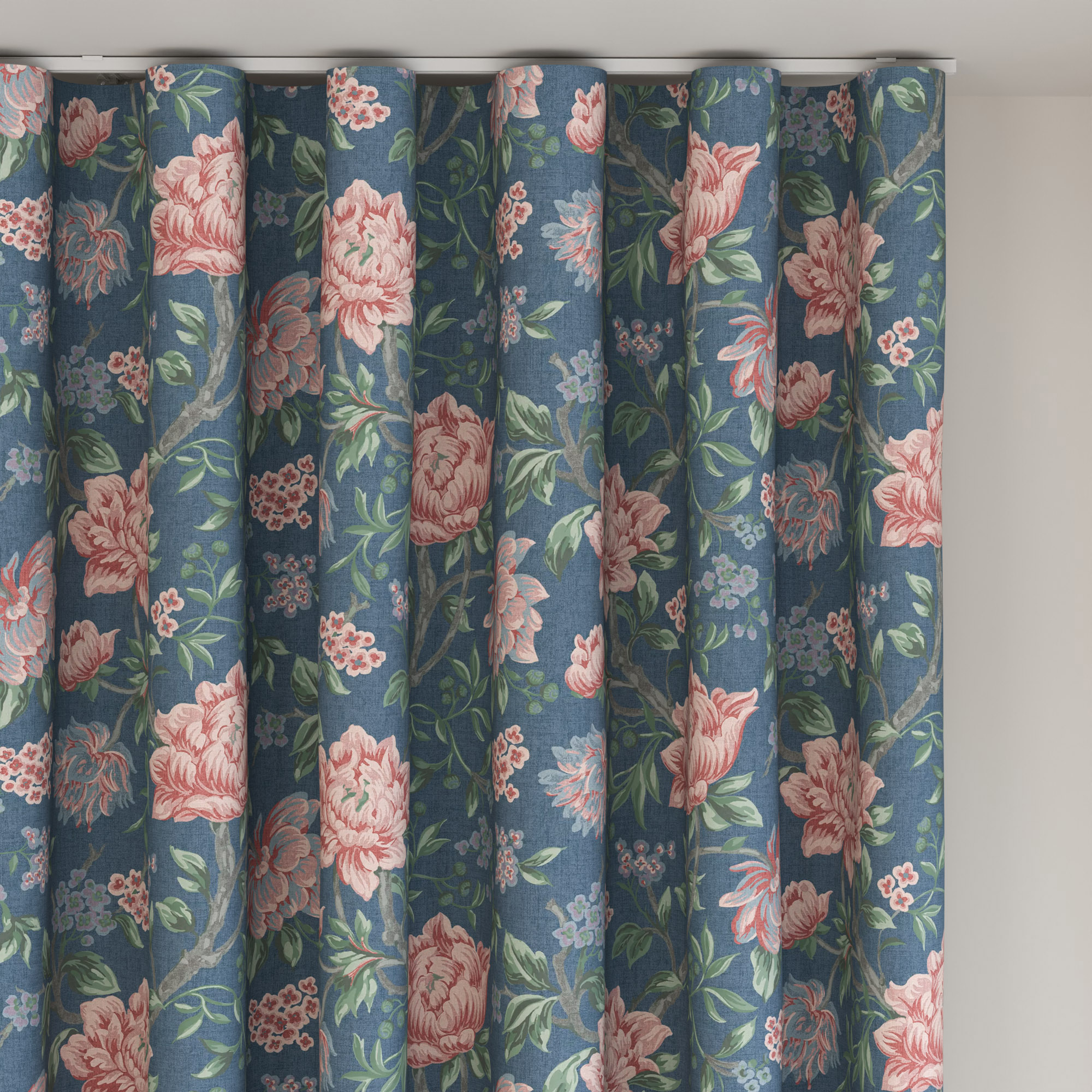 Laura Ashley Tapestry Floral Dusky Seaspray Wave Curtain - Image 6
