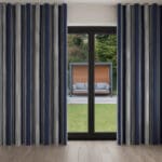 Laura Ashley Tiverton Stripe Midnight Wave Curtain