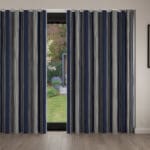 Laura Ashley Tiverton Stripe Midnight Wave Curtain
