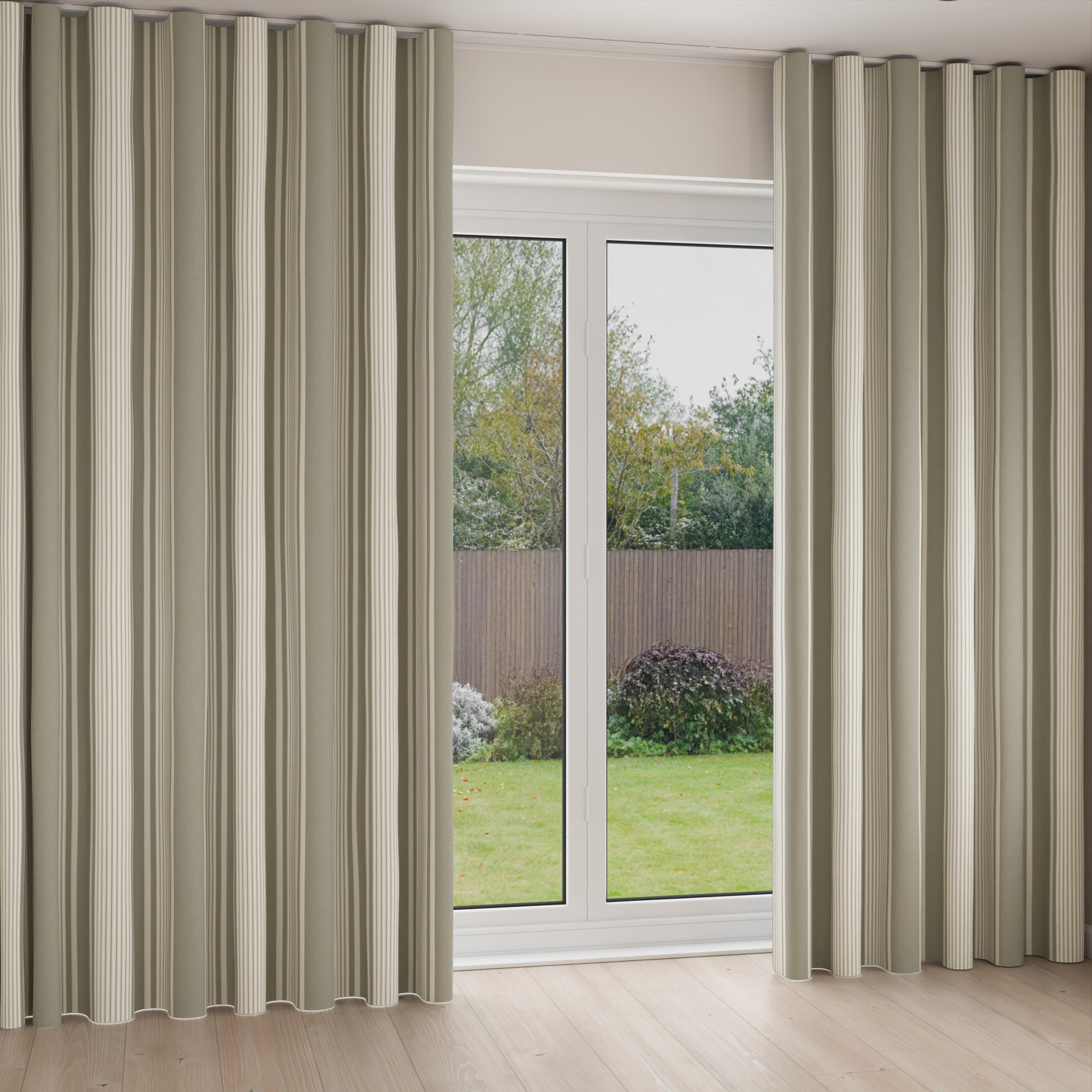 Laura Ashley Tiverton Stripe Steel Wave Curtain - Image 2