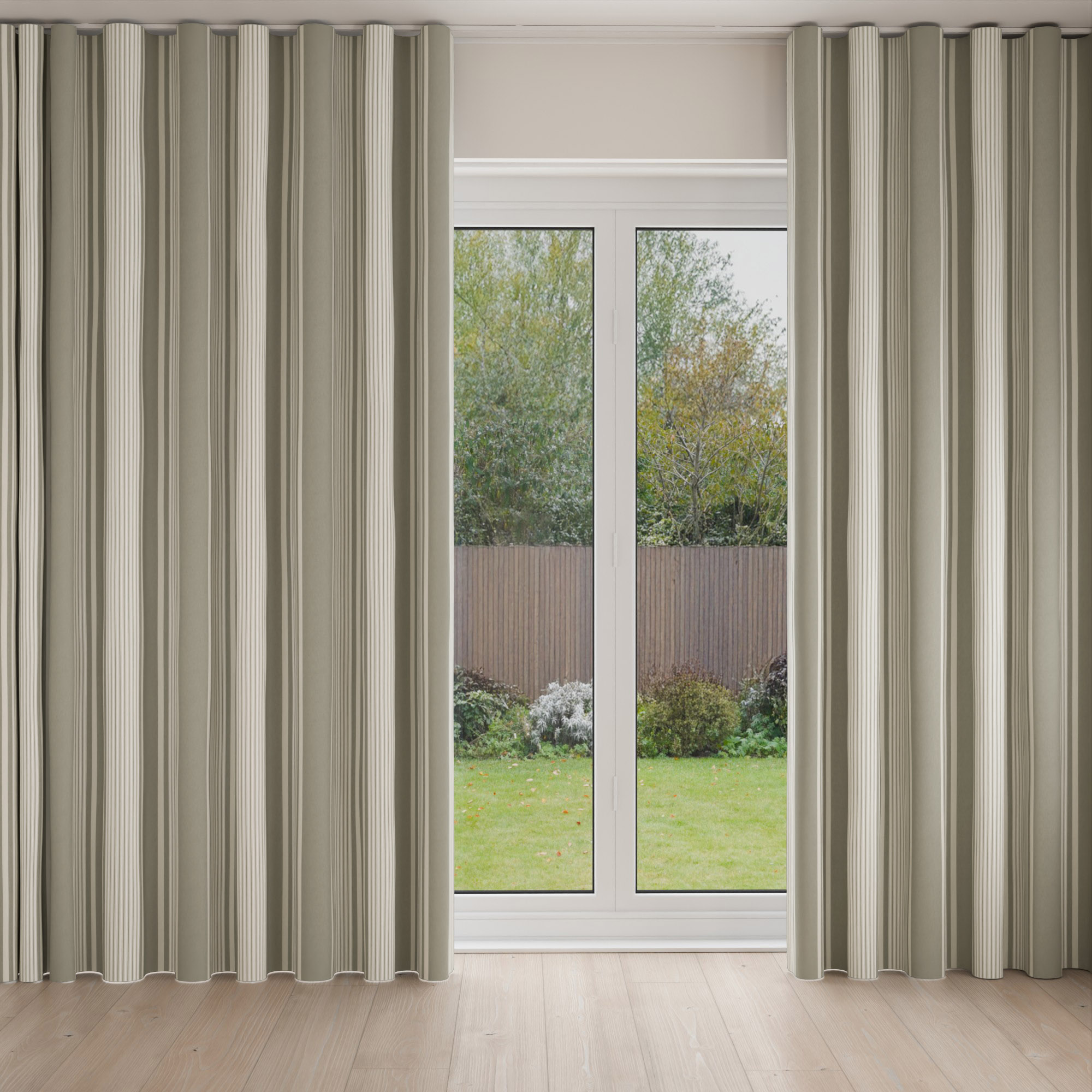 Laura Ashley Tiverton Stripe Steel Wave Curtain - Image 3