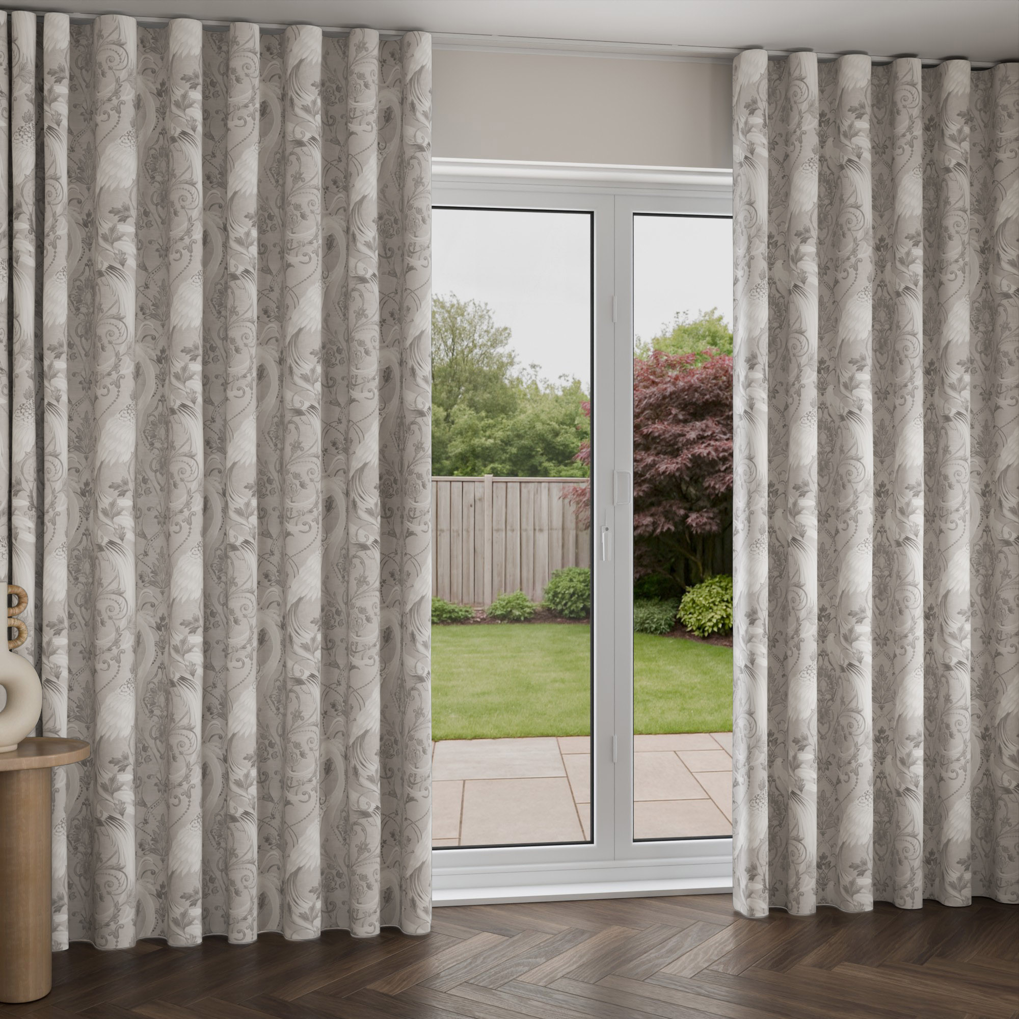 Laura Ashley Tregaron Silver Wave Curtain - Image 2
