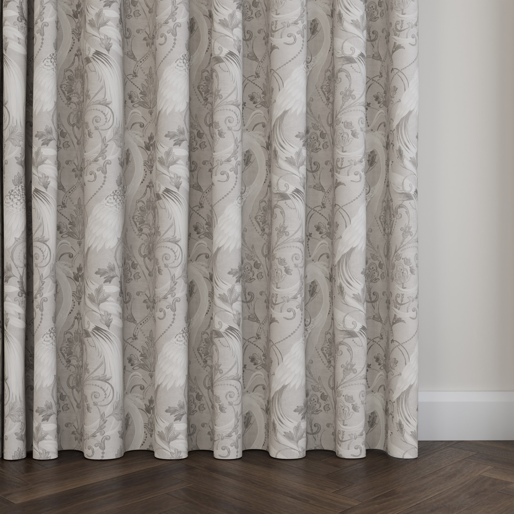 Laura Ashley Tregaron Silver Wave Curtain - Image 5