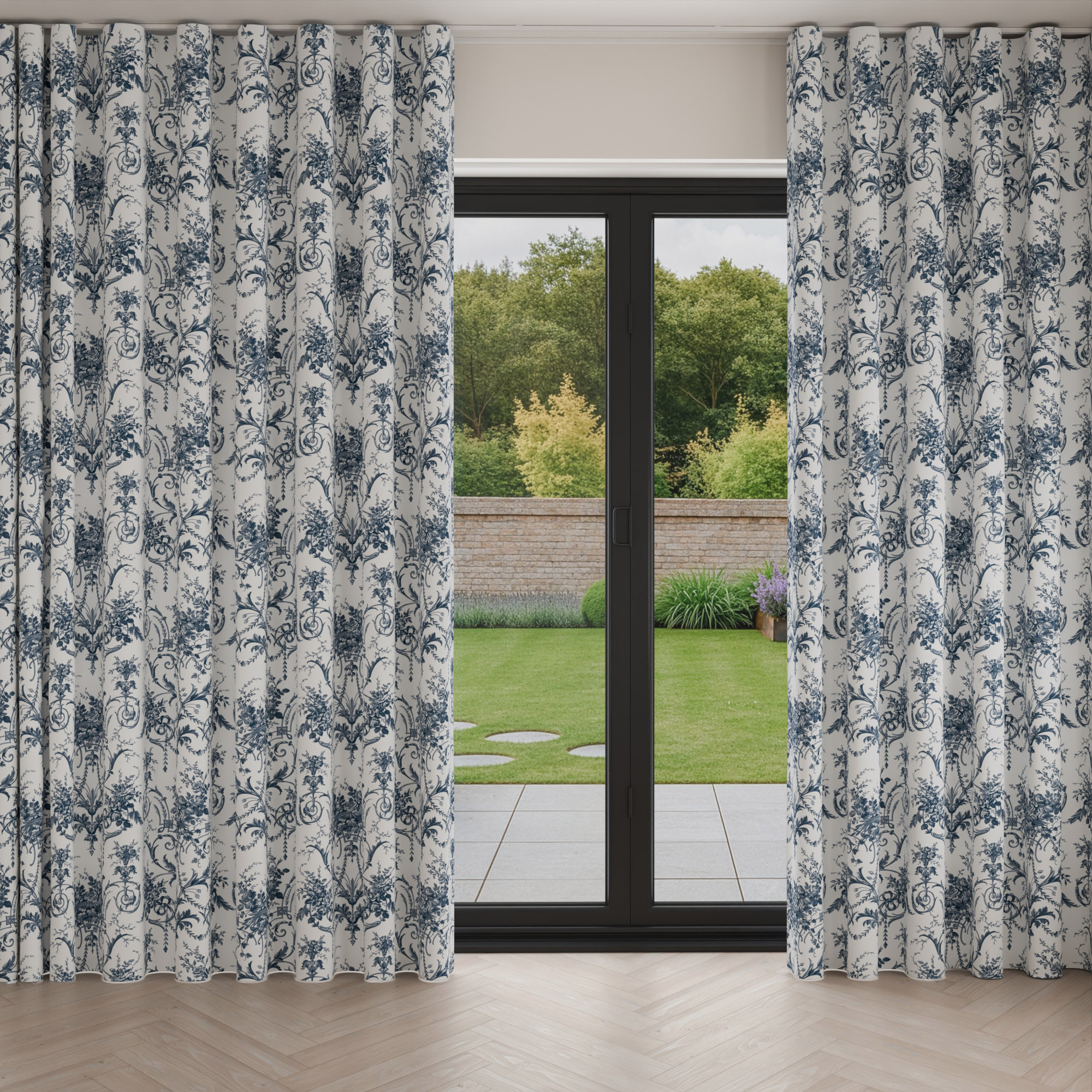 Laura Ashley Tulleries Midnight Wave Curtain - Image 3