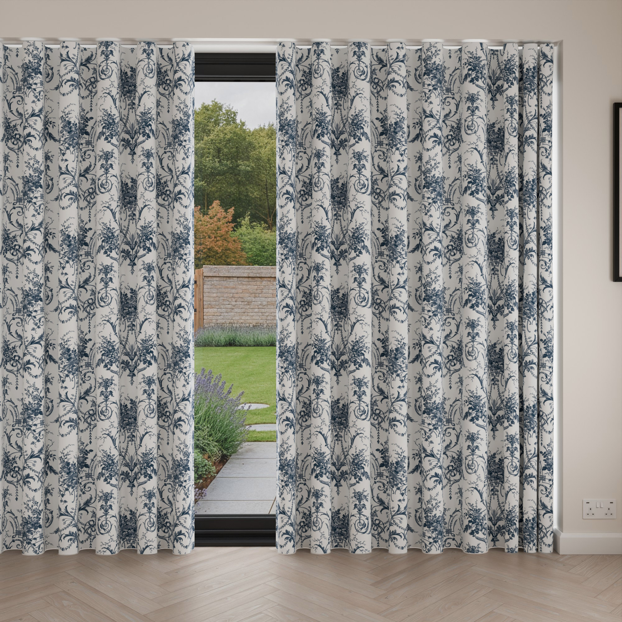 Laura Ashley Tulleries Midnight Wave Curtain - Image 4