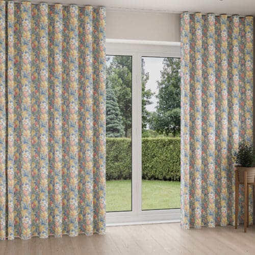 Laura Ashley Tulips China Blue Wave Curtain