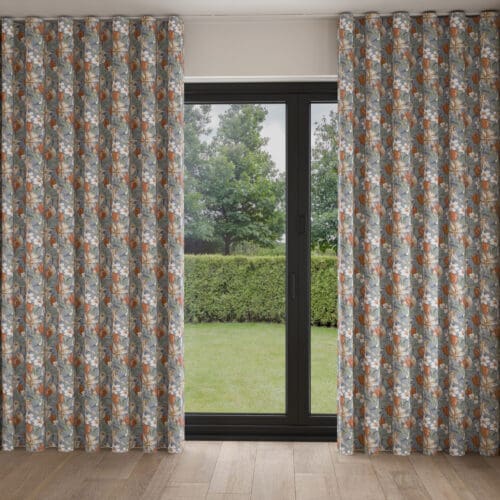 Laura Ashley Tulips Dusky Seaspray Wave Curtain