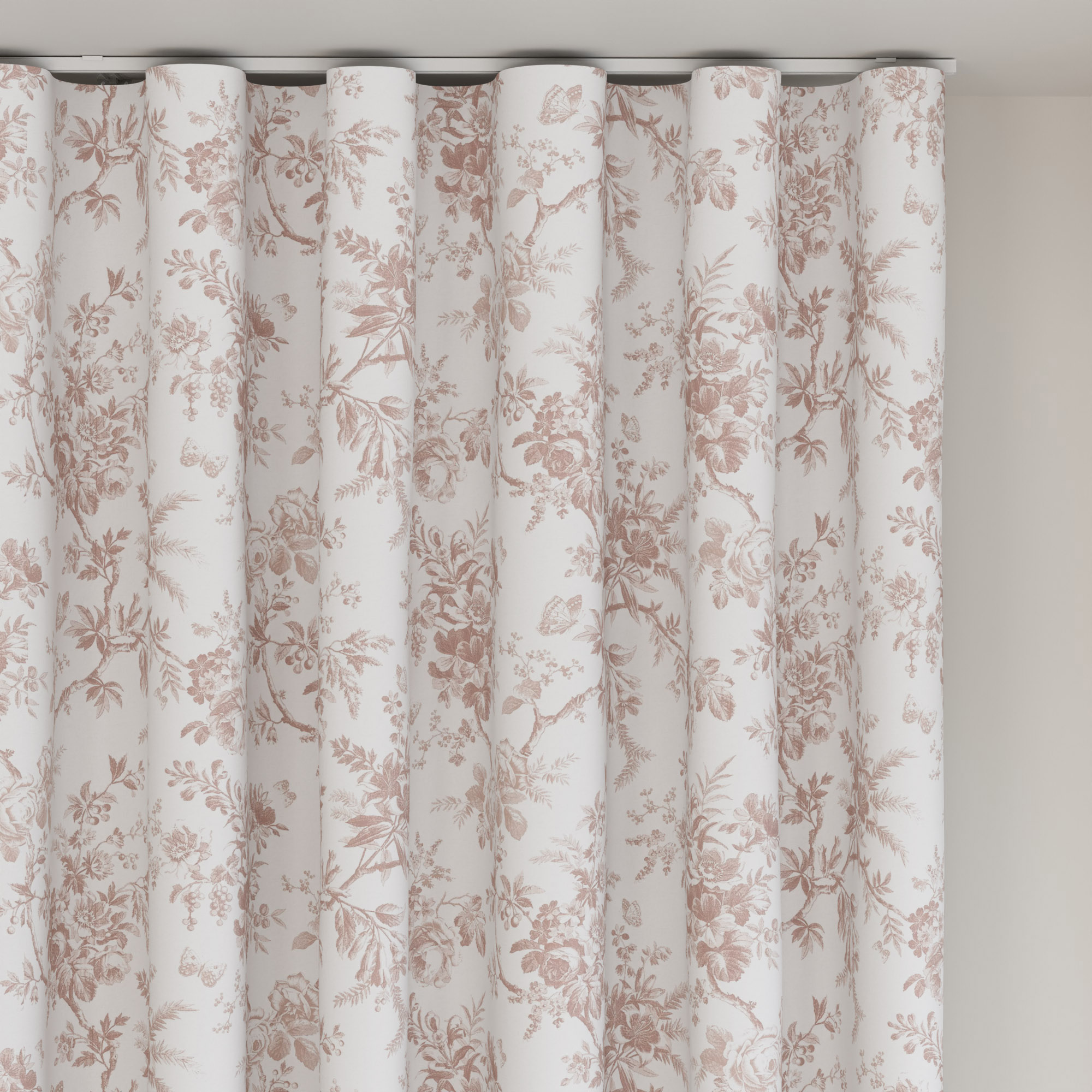 Laura Ashley Walled Garden Dark Blush Wave Curtain - Image 6