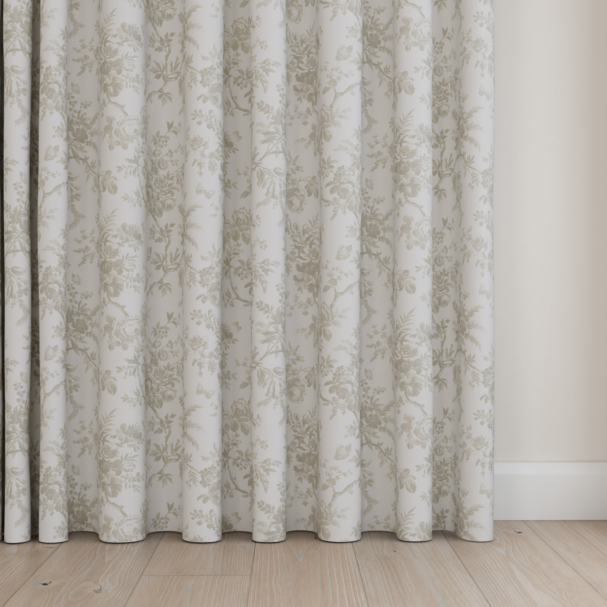 Laura Ashley Walled Garden Dove Grey Wave Curtain - Image 5