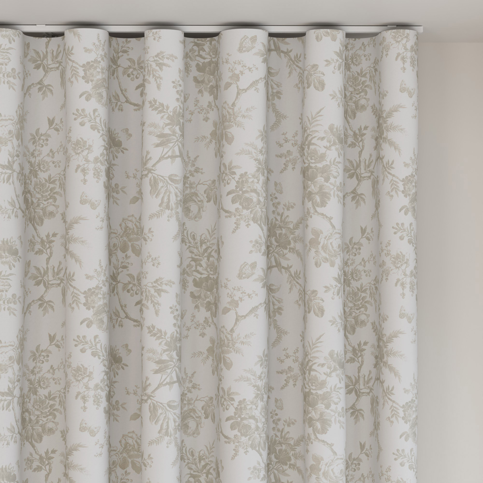 Laura Ashley Walled Garden Dove Grey Wave Curtain - Image 6