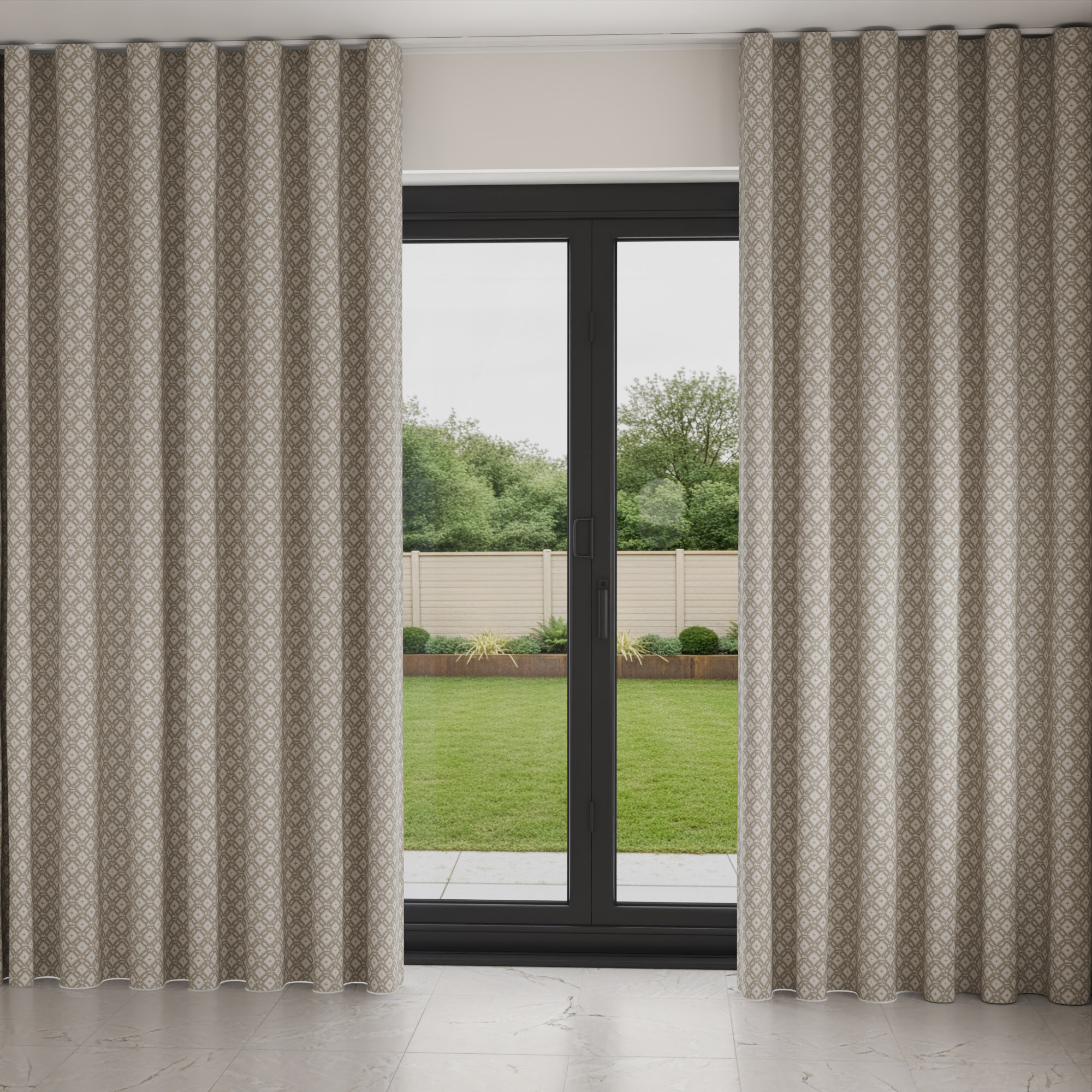 Laura Ashley Whitebrook Dove Grey Wave Curtain