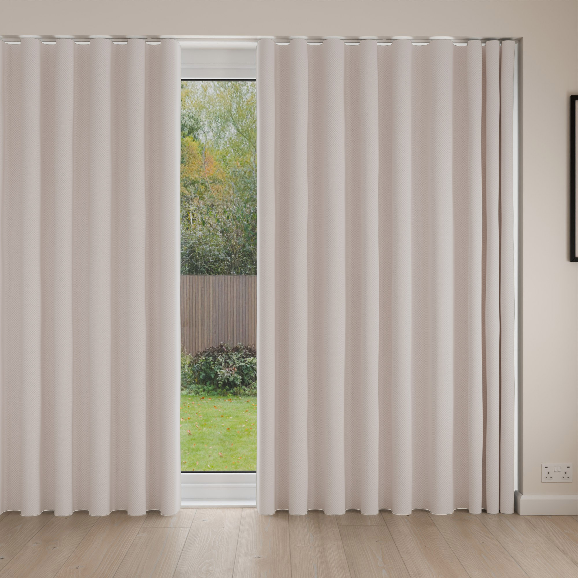 Laura Ashley Wickerwork Coral Pink Wave Curtain - Image 4