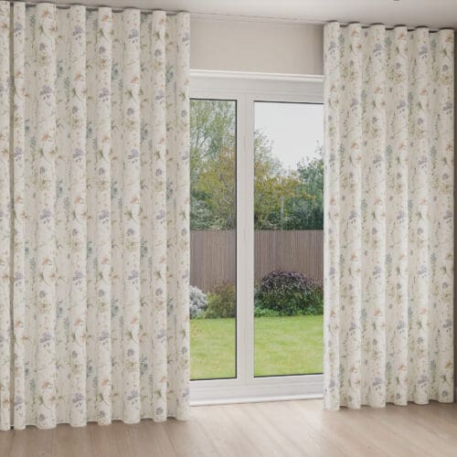 Laura Ashley Wild Meadow Chalk Pink Wave Curtain