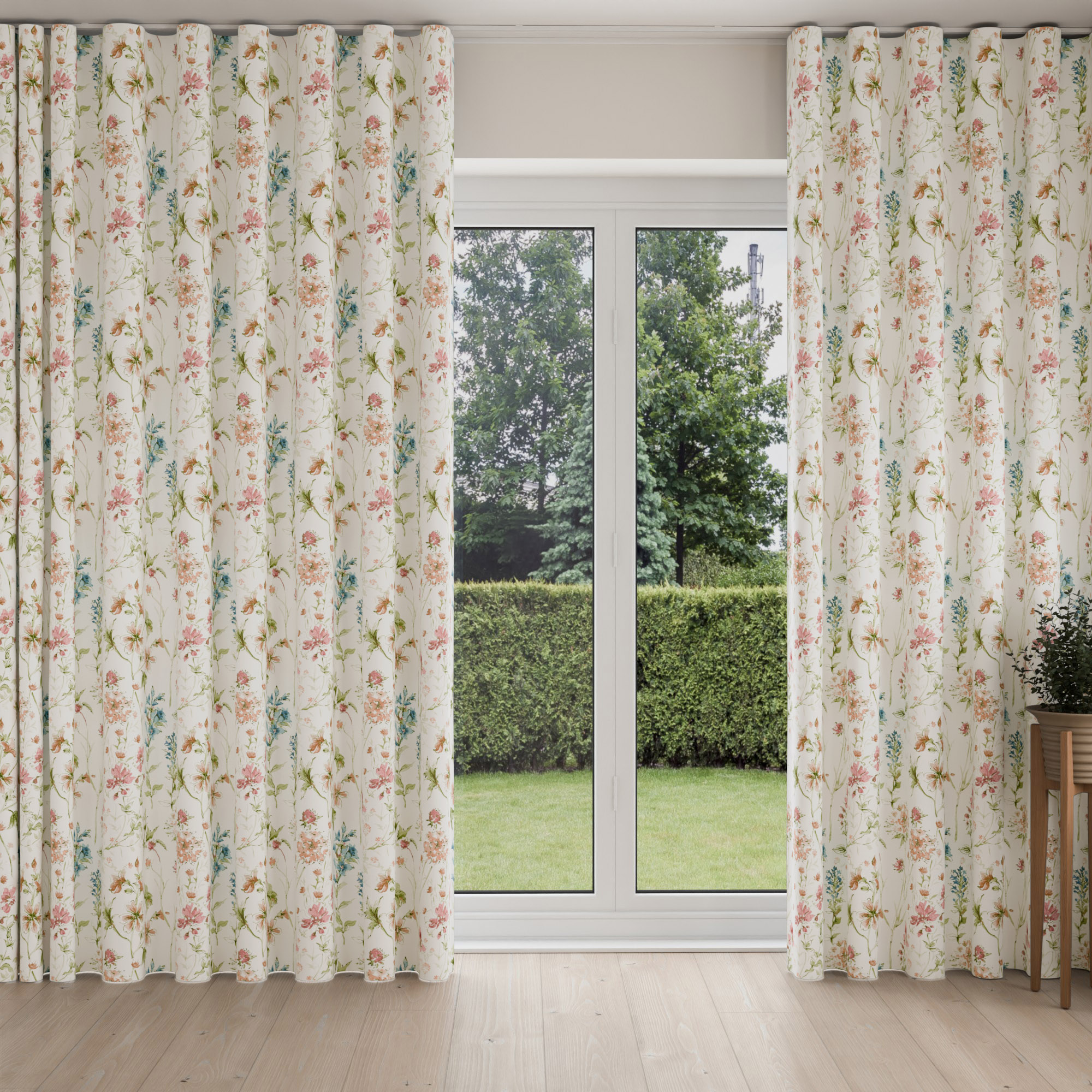 Laura Ashley Wild Meadow Crimson Wave Curtain - Image 3