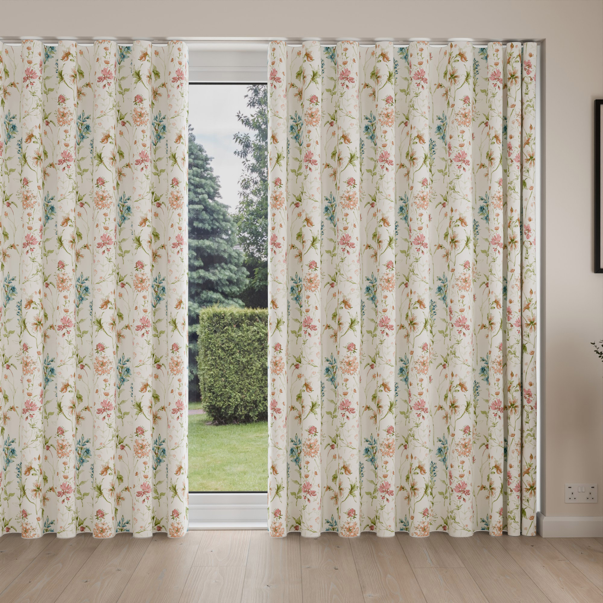 Laura Ashley Wild Meadow Crimson Wave Curtain - Image 4