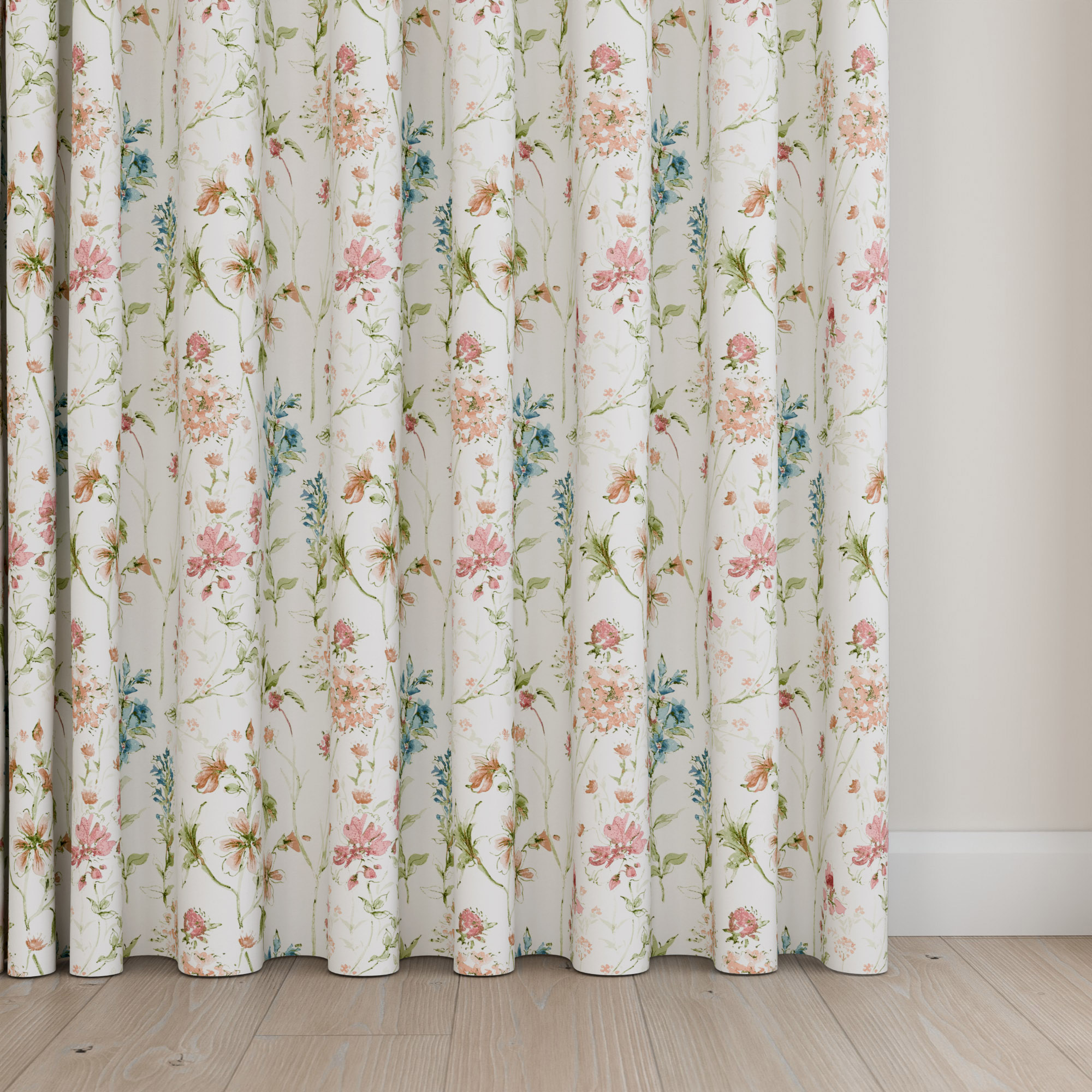 Laura Ashley Wild Meadow Crimson Wave Curtain - Image 5