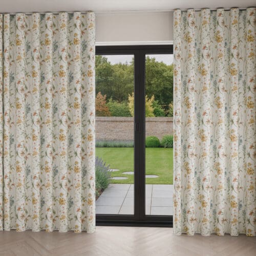 Laura Ashley Wild Meadow Pale Gold Wave Curtain