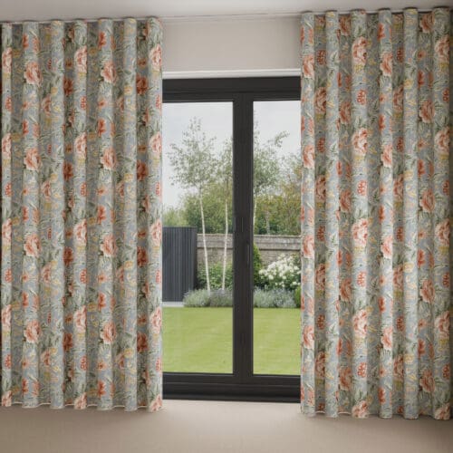 Laura Ashley Wild Roses Ochre Yellow Wave Curtain