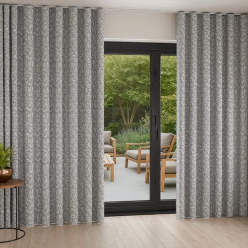 Laura Ashley Willow Leaf Chenille Steel Wave Curtain
