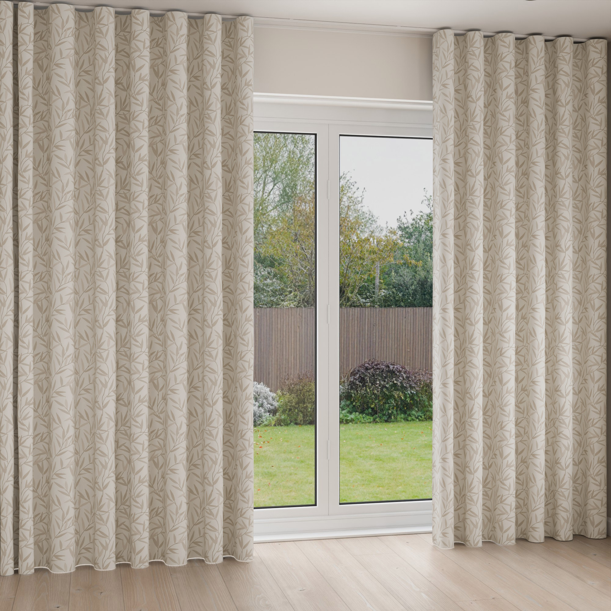 Laura Ashley Willow Leaf Natural Wave Curtain