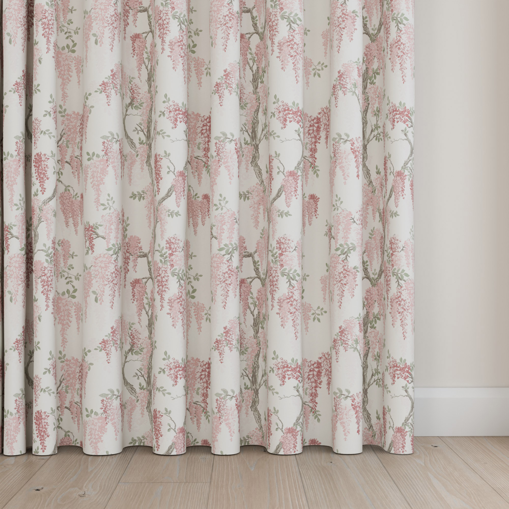 Laura Ashley Wisteria Coral Pink Wave Curtain - Image 5