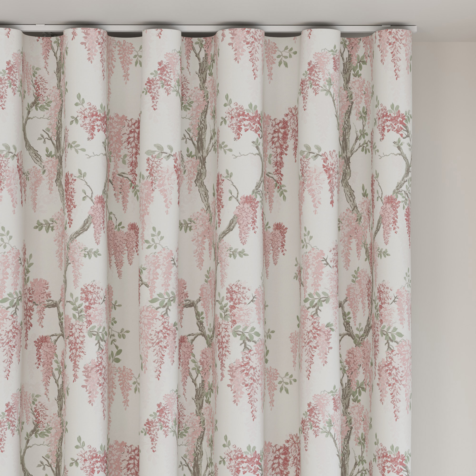 Laura Ashley Wisteria Coral Pink Wave Curtain - Image 6