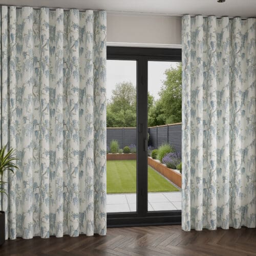 Laura Ashley Wisteria Newport Blue Wave Curtain