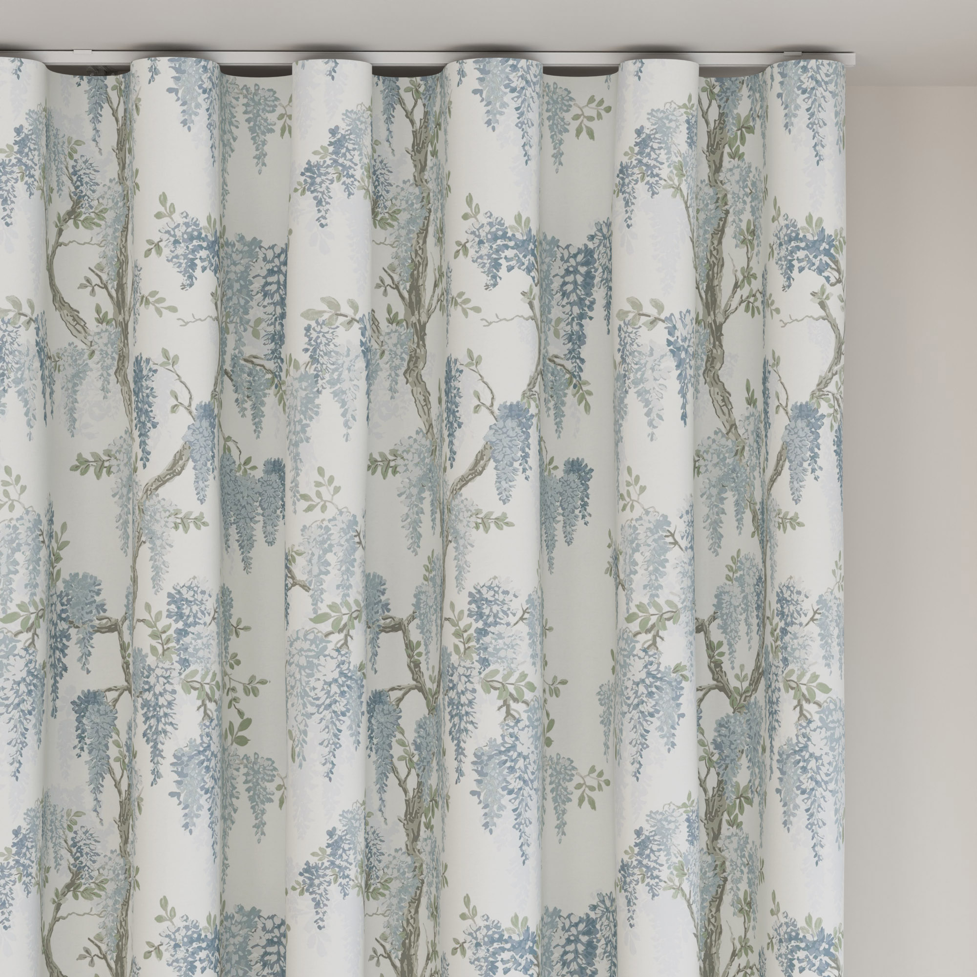 Laura Ashley Wisteria Newport Blue Wave Curtain - Image 6
