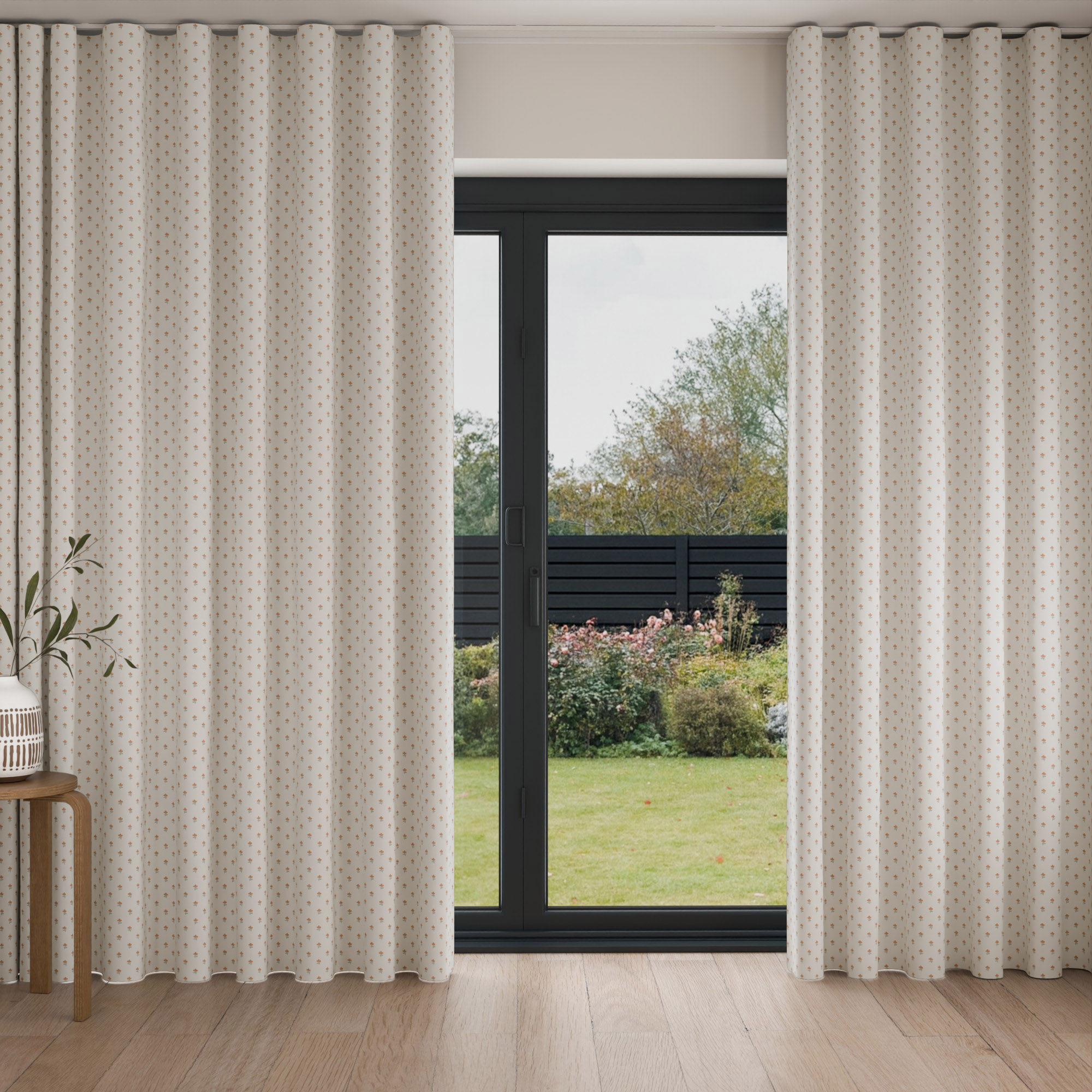 Laura Ashley Wood Violet Apricot Wave Curtain - Image 3