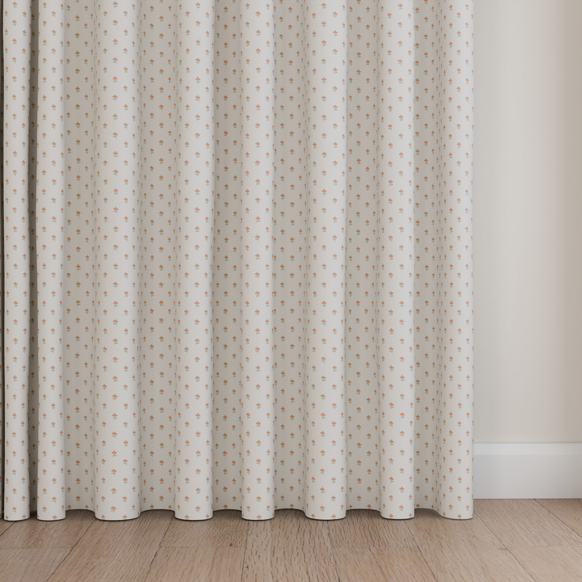 Laura Ashley Wood Violet Apricot Wave Curtain - Image 5