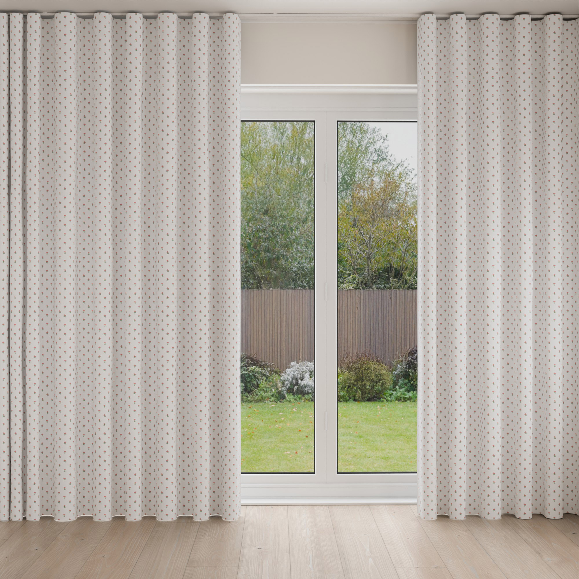 Laura Ashley Wood Violet Peony Pink Wave Curtain - Image 3