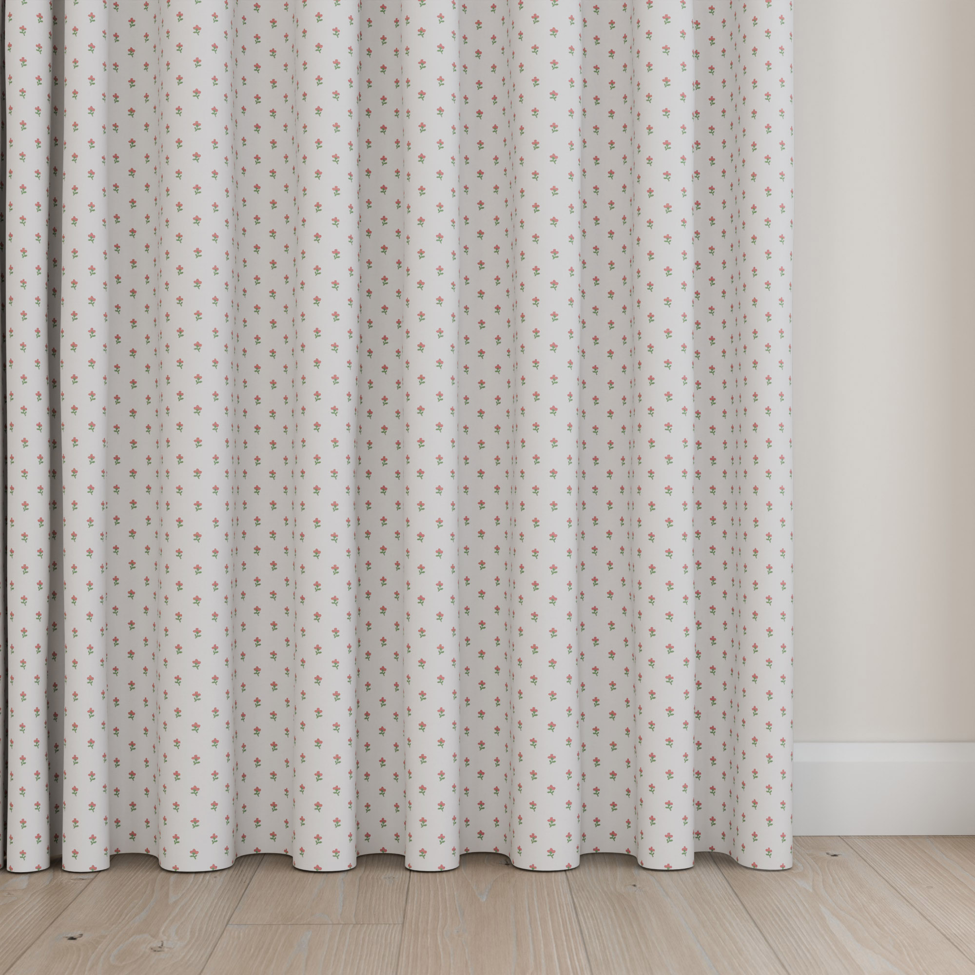 Laura Ashley Wood Violet Peony Pink Wave Curtain - Image 5
