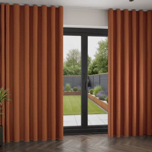 Cyrus Terracotta Wave Curtain