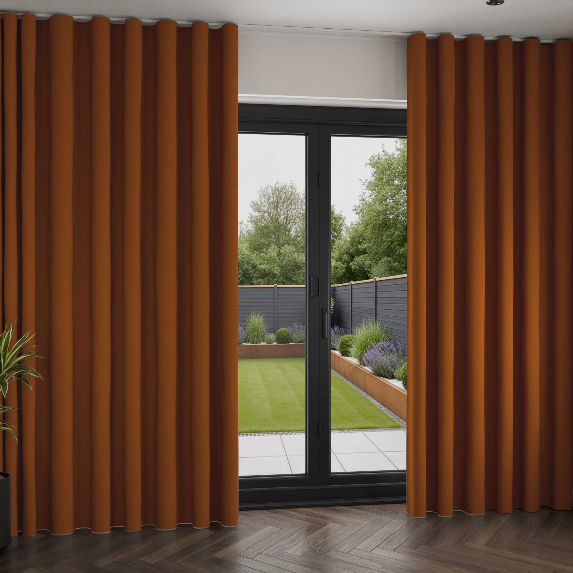 Harlow Rust Wave Curtain