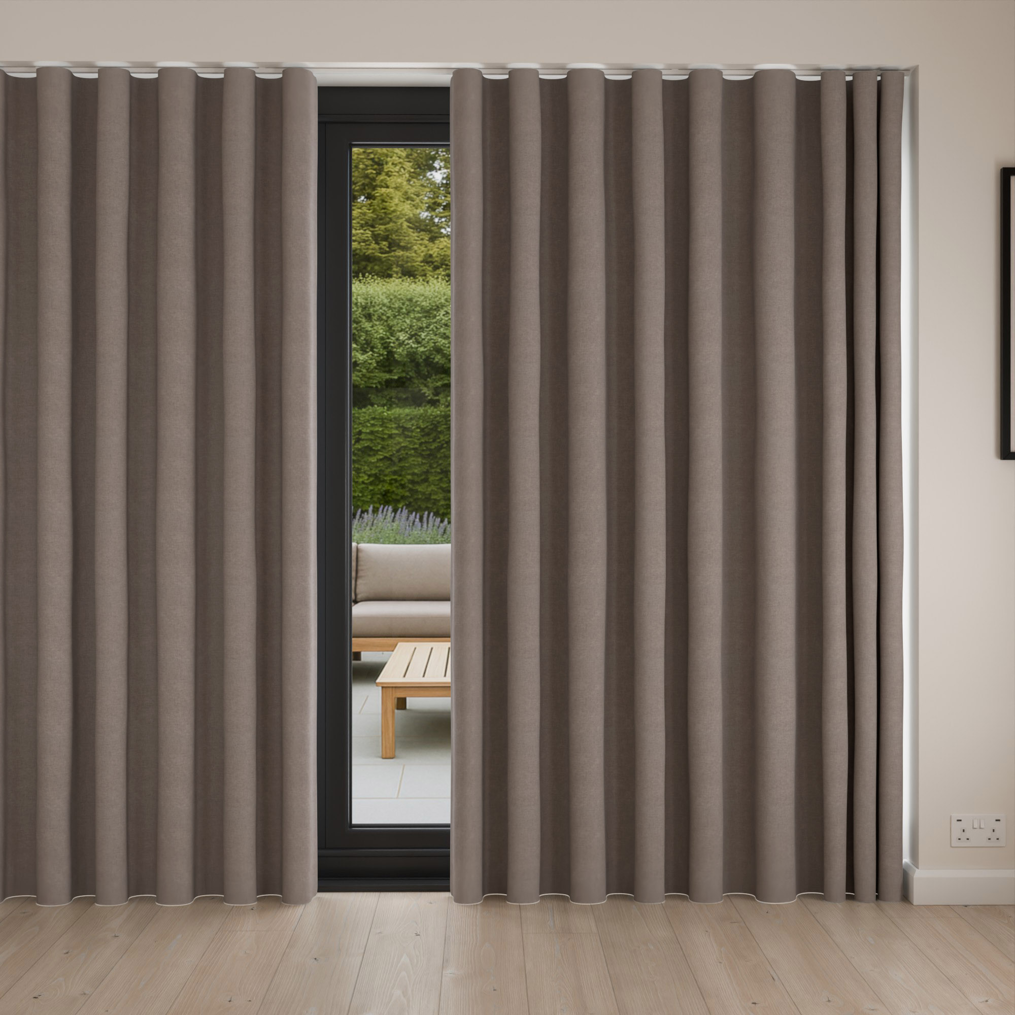 Novi Charcoal Wave Curtain - Image 4