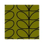 Orla Kiely Linear Stem Olive & Black Wave Curtain