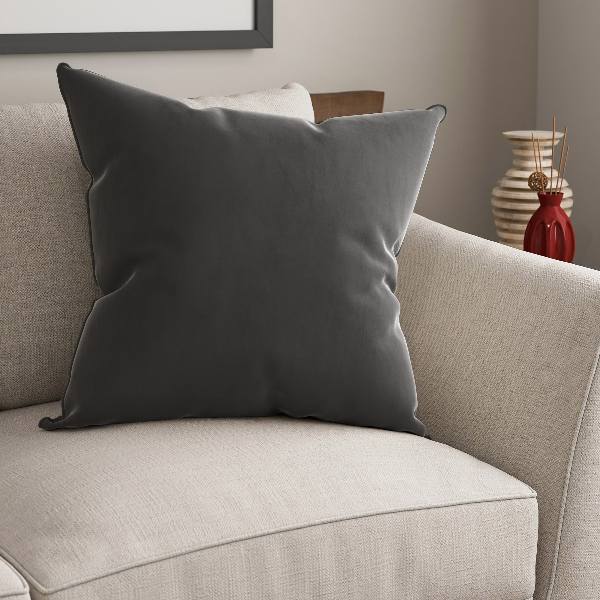 Bogota Velvet Slate Cushion