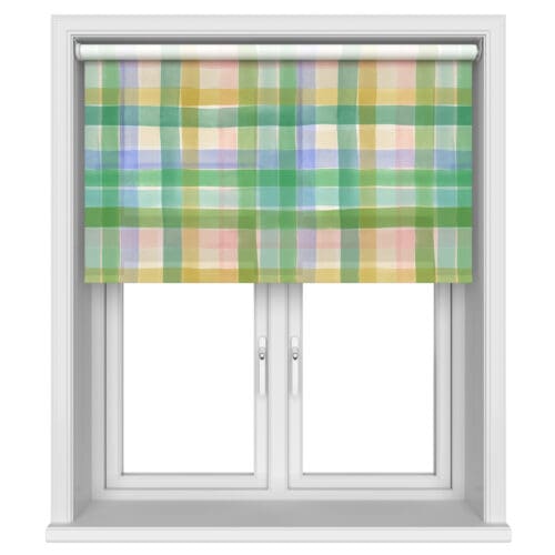 Bluebellgray Cabin Check Green Multi Motorised