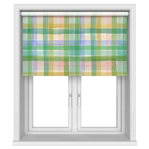 TwistFit Bluebellgray Cabin Check Green Multi Motorised