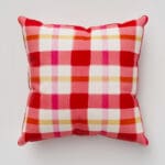 Wee Blue Bell Strawberry Jam Check Red Pink Cushion
