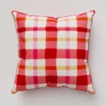 Wee Blue Bell Strawberry Jam Check Red Pink Cushion