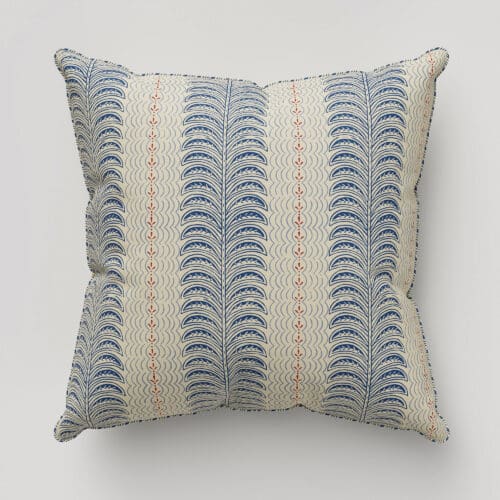 Land & Shore Fintra Stripe Blue Red Cushion