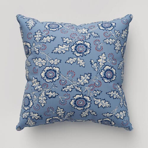 Land & Shore River Blue Red Cushion