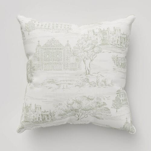 Historic Royal Palaces Palace Toile Green Cushion