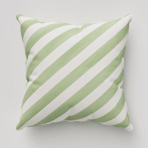 Historic Royal Palaces Tudor Stripe Green Cushion
