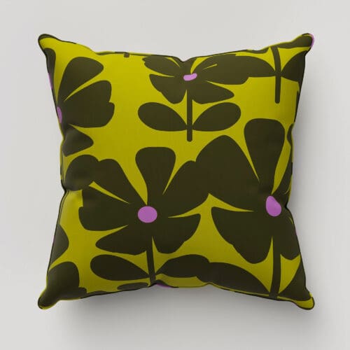 Orla Kiely Wildflower Charteuse Cushion