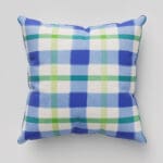 Wee Blue Bell Blueberry Jam Check Blue Green Cushion