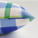 Wee Blue Bell Blueberry Jam Check Blue Green Cushion