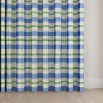 Wee Blue Bell Blueberry Jam Check Blue Green Wave Curtain